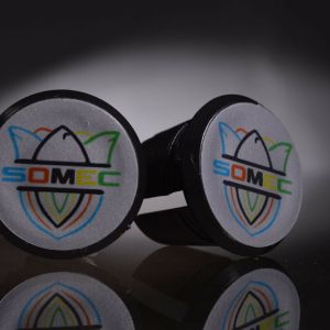 Somec Handlebar End Plugs, Bar End Caps, endcaps vintage black silver NEW