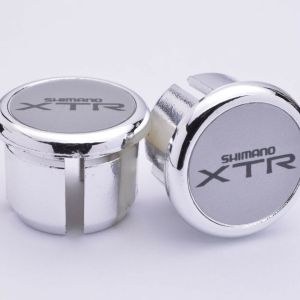 XTR Silver Handlebar End Plugs, Bar End Caps, endcaps vintage New chrome