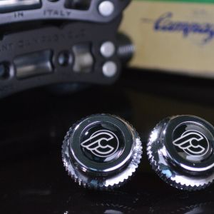 Cinelli black pedals dust caps fit campagnolo super record gipiemme nuovo new