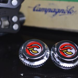 Cinelli Red pedals dust caps fit campagnolo super record gipiemme nuovo new old