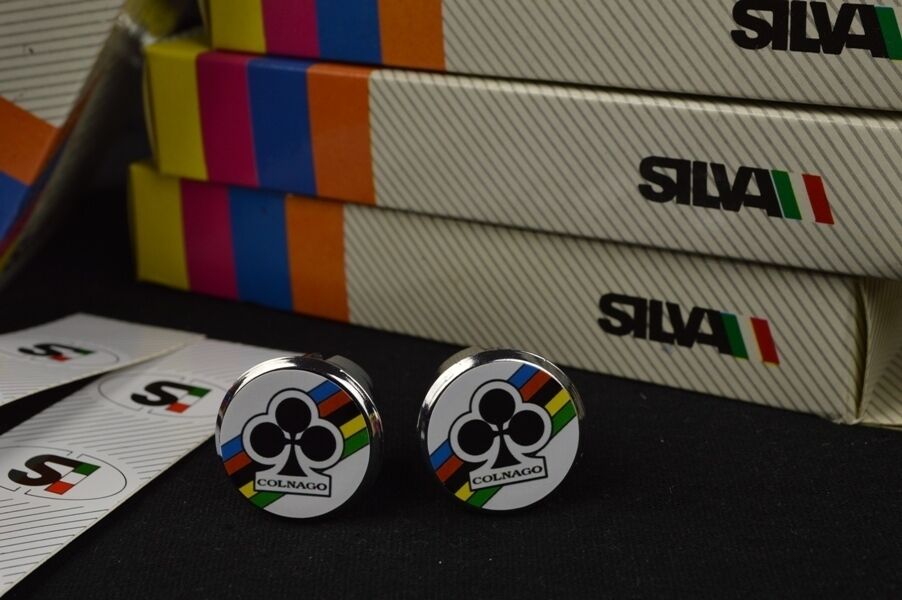 NOS Silva handlebar tape nastro manubrio Colnago plugs vintage New Lenkerband - Image 2