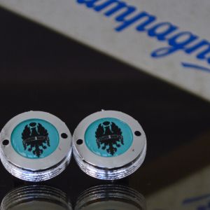 Bianchi Celeste crankset dust caps fit Campagnolo record shimano ofmega gipiemme