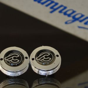 Cinelli black crankset dust caps fit Campagnolo record shimano ofmega gipiemme