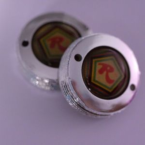 Rossin silver crankset dust caps fit Campagnolo record shimano ofmega